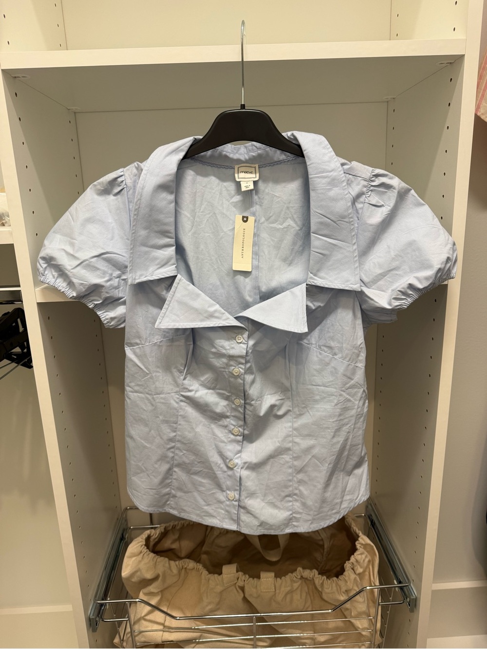 Maeve Light Blue Classic Button-Down Shirt